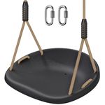 SELEWARE Heavy Duty Swing Seat for Adults Kids Tree Swing with Weather Proof Ropes Swing Set Accessories for Backyard Patio Garden Playground, Height Adjustable Black