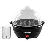 Daewoo Essentials Egg Boiler For Boiled Eggs, 7 Portions, Soft Medium And Hard Egg Indicator, Ready Signal, Easy Clean And Compact Design