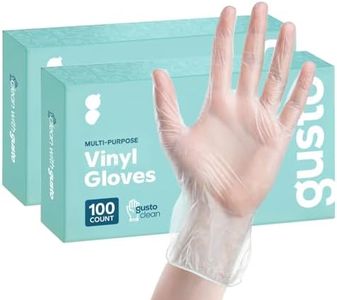 Comfy Package Disposable Vinyl Gloves – Clear, Latex-Free, Powder-Free, BPA-Free – Safe for Food Handling, Cooking & Cleaning (200, Large)