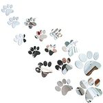 Sedir 14 Pieces Paw Mirror Decals Dog Footprints Wall Stickers Set DIY Acrylic Removable Decors Decoration of 3 Sizes for Kids Living Room Bedroom Nursery Art Decor Mural Home