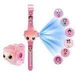 ARTLABEL Cartoon Character Digital Face Covered Automatic Projector Wrist Watch with Led Light Digital Display for Kids Boys & Girls with 6Images Entertainment Toy Best Birthday Christmas Gifts (LOL)