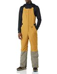 Amazon Essentials Men's Water-Resistant Insulated Snow Bib Overall, Gold/Light Brown, Color Block, Large