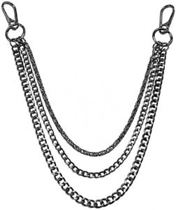 SABOZE Pants Chain Wallet Chain, Triple Chain for Jeans, Gunmetal