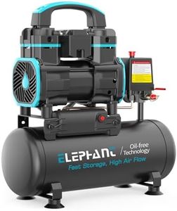 Elephant 1.2 HP Oil Free & Noiseless Air Compressor 08 Litre 100% Aluminium Motor 220V/50HZ 2800 RPM 65L/min (AC08DC)