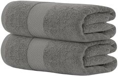 Hieftan Towels Bath Sheet Set – 100% Cotton Pack of 2 Extra Large Bath Towel 600gsm Highly Absorbent Rapid Dry Super Sheets for Bathroom 140 X 80 cm (Grey)