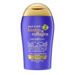 OGX Thick & Full + Biotin & Collagen Volumizing Shampoo for Thin Hair, Thickening Shampoo with Vitamin B7 & Hydrolyzed Wheat Protein, Paraben-Free, Sulfate-Free Surfactants, 88.7ml