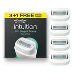 Wilkinson Sword Intuition 2in1 Soap & Shave Sensitive Skin Razors for Women, 3 Women's Razor Blade Refills Plus 1 Bonus