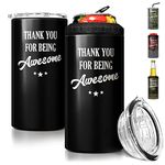 SANDJEST Thank You for Being Awesome Can Cooler - 4-in-1 Design Inspirational Tumbler Cup Can Coozie - 12oz Stainless Steel Insulated Travel Mug Christmas, Birthday, Anniversary Gifts for Her, Women