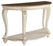 Signature Design by Ashley T743-4 Realyn Sofa Table, White/Brown