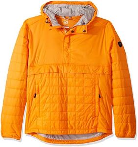 Cutter & Buck Men's Lightweight Primaloft Fill Rainier Half Zip Popover Jacket, Satsuma, M