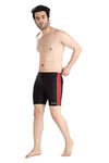 Rovars Men's Synthetic Swimwear Trunks (Santro TT, Red, Black, XL)