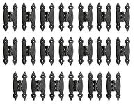 Adonai Hardware Abib Antique Iron H Cabinet Hinges (20 Pack, Beeswax Living) for Vintage Barn Doors, Cupboards, Kitchen Wardrobes, Wooden Jewelry Box, Sheds, Furniture, Treasure Chest and Trunks