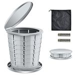 UTEBIT Camping Toilet, Portable Travel Potty Folding Toilet Supports Over 150kg, Campervan Toilet with 20 Bio Toilet Bags Perfect for Camping, Trip, Picnic, Hiking, Fishing, Beach and Traffic Jam