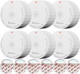 Heiman Smoke Detector, 10-Year Battery Operated Smoke Alarms, Photoelectric Fire Detectors for Home, UL 217 10th Ed. Certified, Portable Small Compact, Test Silence Button, RV, Travel, 6 Pack