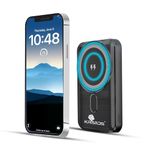 Kratos Legend Prime Mini Wireless Powerbank 10000mAh 15W Magnetic Wireless Fast Charging Smallest Power Bank with 22.5 Wired Output Compatible with iPhone 12 & Above & Other QI Enabled Devices(Black)