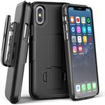 iPhone X/iPhone Xs Case with Belt Clip Holster, Encased Slim Fit Holster Shell Combo (w/Rubberized Grip Finish) for Apple iPhone X/Xs (Black)