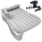 Dyazo Plus Premium Car Air Mattress with Pump & 2 Pillows | Quick Inflate Back Seat Travel Bed for Kid & Adults | Universal Fit for SUV & Sedan | Ideal for Road Trip, Camping, Picnic & Home Use (Grey)