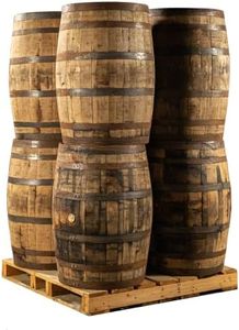 Midwest Barrel Company Authentic Bourbon/Whiskey Barrel (53 Gallon) Used Genuine American White Oak Wood Barrel for Decoration, Furniture & DIY Projects - 8 Barrels