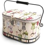 Dritz St. Jane Sewing Basket, Large Oval (metal handle)