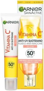 Garnier Fluido Anti-UV Quotidiano Anti-Macchie Glow, SPF 50+, Per Tutti i Tipi di Pelle, Arricchito con Vitamina C*, Protegge dai Raggi UV, Uniforma e Illumina, Daily UV Glow, 40 ml
