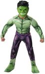 Marvel Hulk Official Youth Halloween Costume - Premium Quality Padded Jumpsuit with Plastic Mask (Size Small) Green