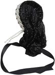 Zerodis Hijab for Women, Elegant Elastic Flexible Scarf Soft Silky Hot Rhinestones Bow Muslim Headband for Muslim Women(Black)