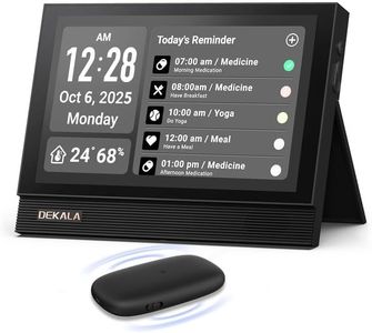 Dekala ClearTime 10.1" Large Display Digital Wall Calendar Clock, TouchScreen Voiced Alarm Clock for Bedroom Medication Reminder, WiFi Weather Display Auto DST for Adult Senior Dementia Heavy Sleepers
