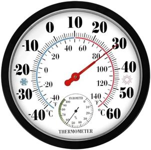 Hygrometer Thermometer, Precise Indoor Outdoor Thermometer for Home, Greenhouse, Garden 10 Inch Easy to Read Indoor Outdoor, Wall, Hygrometer Humidity-