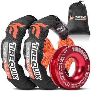 Soft Shackle & Winch Recovery Ring Kit,1/2" X 22" Orange Offroad Soft Shackle Recovery Kit (60,600LBS Breaking Strength), UHMWPE Rope Shackle & Snatch Ring for Sailing SUV ATV UTV 4X4 Truck (2PCS)