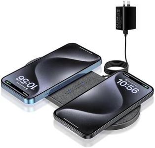 FDGAO Dual 20W Wireless Charger 2 in 1 Fast Wireless Charging Pad Station for iPhone 14 Pro Max/15 Pro/13 Pro/12/11/XS/XR/8, Airpods 3/2/Pro, for Samsung Galaxy/Note, Galaxy Buds (with AC Adapter)