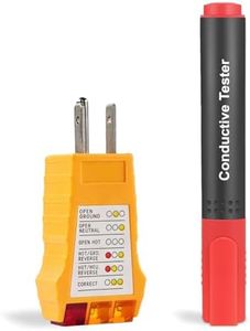 Grounding Product Test Kit with Outlet Tester and Conductivity Test Pen Continuity Tester for Grounding Sheets, Mats, Pads, Blankets, Wristband, Pillow Cases