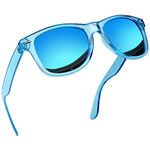 Joopin Square Polarised Sunglasses for Men Women UV Protection Unisex Mirror Retro Sunglasses Man for Driving Hiking Fishing Sports (Transparent Blue Blue)