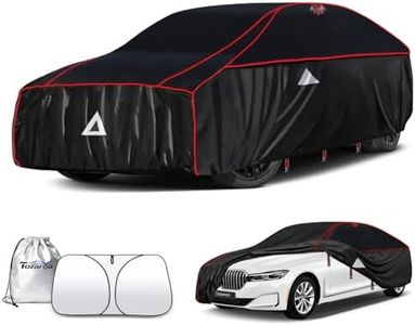Tozaroa Hail Protector Car Cover for Sedan(Length:195"-208"),Waterproof All-Weather Outdoor Anti Hail Thick Multi-Layered EVA with Sun Visor&Storage Bag for ES350, Models, Avalon, Impala etc