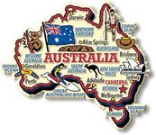 Australia Jumbo Country Map Magnet by Classic Magnets, Collectible Souvenirs Made in The USA