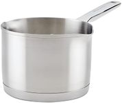 KitchenAid 3-Ply Base Stainless Saucepan with Pour Spouts, 1.5 Quart, Brushed Stainless Steel