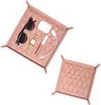 Benevolence LA Perfume Trays for Dresser Set of 2 | Jewelry Tray, Vanity Tray, Valet Tray, Perfume Tray, Jewelry Organizer Tray, Catch All Trays, Makeup Tray, Decorative Tray, Dusty Pink