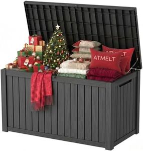 ATMELT 300 Gallon Outdoor Storage Box, Extra Large Resin Deck Box, Waterproof Lockable Storage Container, XXL Storage Bins with Lids for Patio furniture, Garden Tools, Black