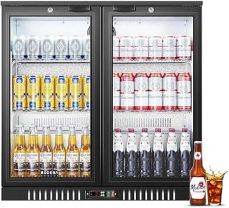 BODEGACOOLER Back Bar Cooler With 2 Glass Doors,7.4 Cu.Ft Beverage Bar Refrigerator Counter Height,Display Bar Fridge LED Lighting,21 inch Commercial Beverage Cooler for Beer,Soda Drinks,Wine