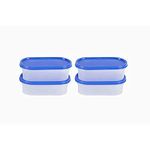 Cutting EDGE BPA-Free Air Tight Kitchen Storage Container for Rice, Dal, Atta, Flour, Cereals, Snacks, Stackable 525ML (2.2 Cup/17.7 oz, Peppy Blue) - Set of 4