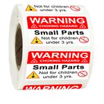 wootile Choking Warning Hazard Labels 1x 2 Inch Choking Warning Labels Red Small Parts Suffocation Warning Stickers Not for Children Under 3 Years Labels for Packing Shipping 500 pcs