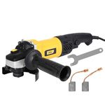 Deli DL-JM100-E4 1100W Angle Grinder 100mm Corded Electric Heavy Duty with 11000 RPM Spindle Lock Toggle Switch & Auxilary Handle for Grinding Polishing Cutting