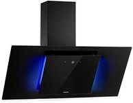 Klarstein Eleonora - Head-Free Extractor Hood, EEC A ++, Exhaust Air Capacity: 426 m³ / h, Touch Control, RGB Ambience Colour, 60dB, Circulating Air and Exhaust Air, LED, Grease Filter, 90cm - Black