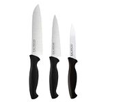 Kai Gift Box Hocho Micro Serrated Knife 9.6 cm Blade, Hocho Utility (M) Knife 14.5 cm Blade, Hocho Utility (S) Knife 12.5 cm Blade, Black Stainless Steel Knife Set (Pack of 3)