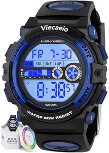 Viecaeio Teenagers Watches Digital Sport for Boys Outdoor Waterproof Watches with Alarm Stopwatch Colorful Child Wrist Watch Ages 8-17