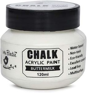 Little Birdie Home Decor Chalk Paint Buttermilk - 120ml |Chalk Paint for Wood Furniture, Wall, Home Decor, Glass, Terracotta Pots & Multi Surface Paint