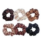 6 Pack Hair Scrunchies Ponytail Holders Colorful Ponytail Holder Satin for Girls Women Soft Hair Scrunchies Elastic Hair Bands Hair Scrunchies Hair Accessories for Girls Women and Ladies