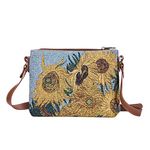 Signare Tapestry Van Gogh Yellow Cross Body Bag Women, Art History Inspired Handbags for Women, Unique Tapestry Bags for Women