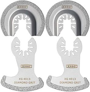 XXGO 4 Pcs Oscillating Multi Tool Diamond Segment Swing Semi Circle Grit Grout Saw Blades XG4002D