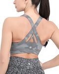 RUNNING GIRL Sports Bras for Women High Support,Running Sports Bra for Women Racerback Workout Yoga Bras(2353_Camouflage Grey_L)