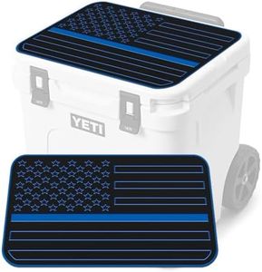 USATuff SeaDek EVA Mat Cooler Pad fits YETI 60 Roadie w/Wheels | Peel & Stick Application | Non Slip Comfort Accessories - Thin Blue Line Police (Black-BiminiBlue)